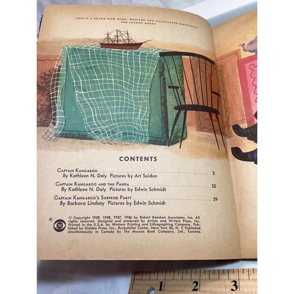Captain Kangaroo Giant Little Golden Book 1959 "A" Edition 3 Stories 1 Book HB - Picture 11 of 16